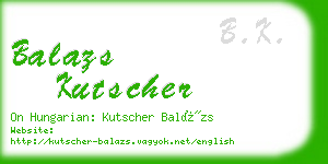 balazs kutscher business card